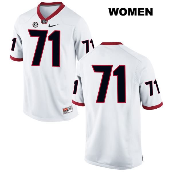 Georgia Bulldogs Women's Andrew Thomas #71 NCAA No Name Authentic White Nike Stitched College Football Jersey BCD4556YJ